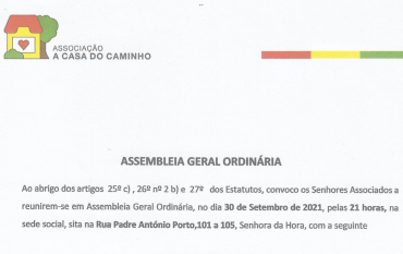 Assembleia Geral Ordinária | 30/9/2020